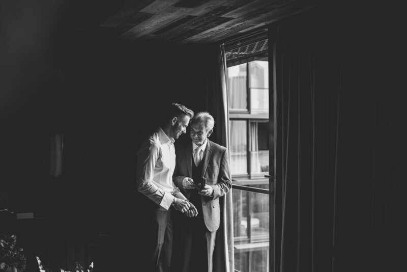 A documentary wedding moment at The Green Building
