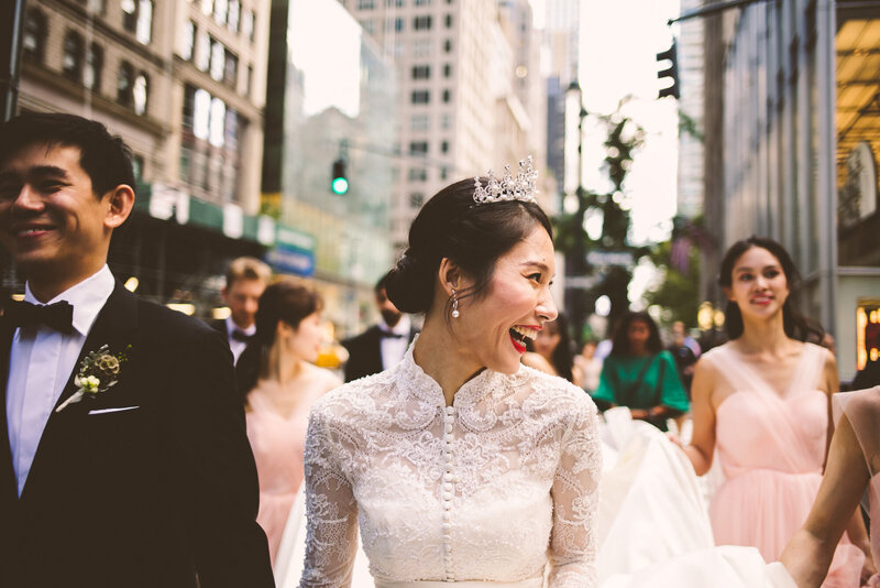 A documentary wedding moment at The Harvard Club