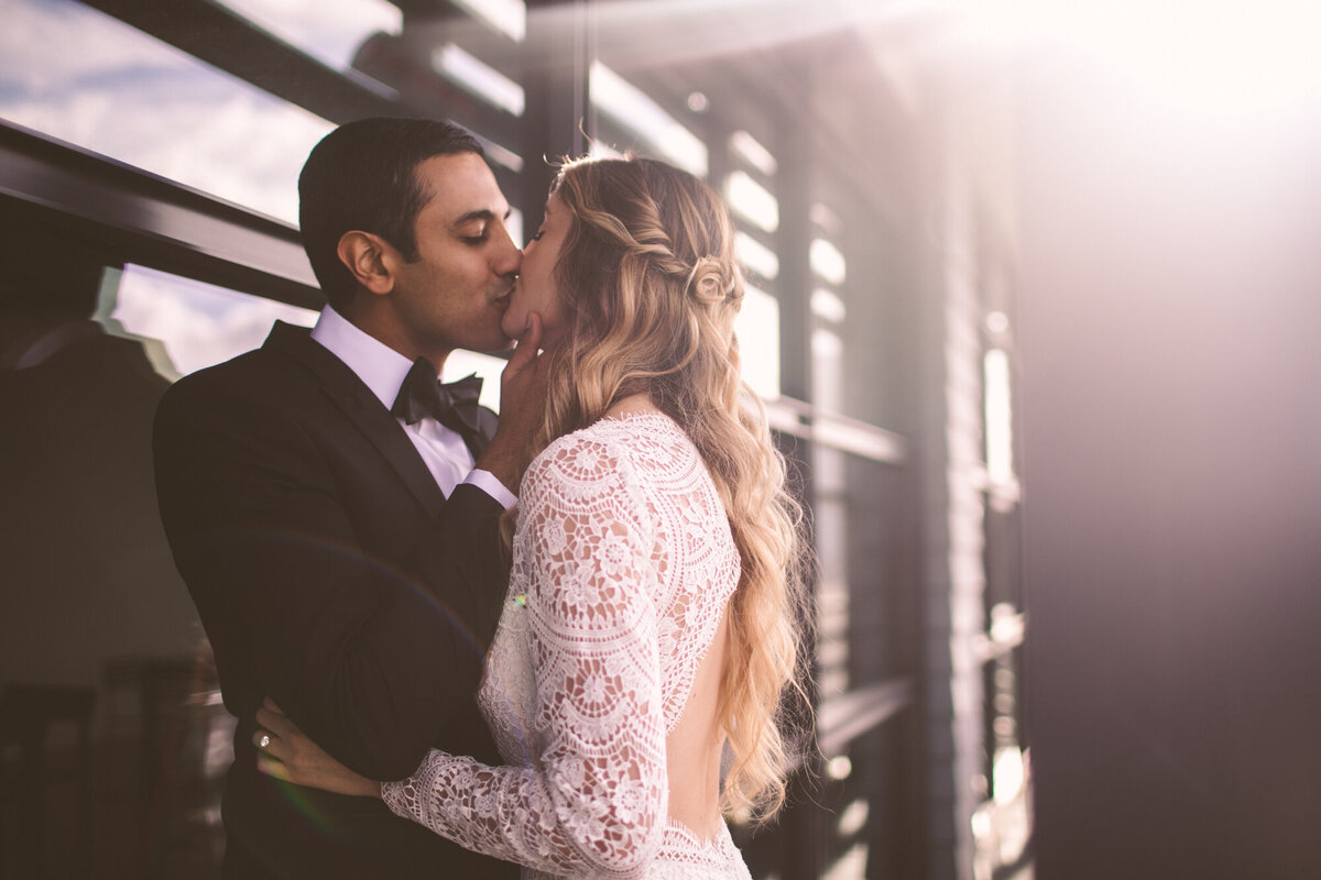 A documentary wedding moment at Queens Museum