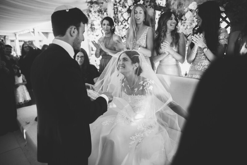 A documentary wedding moment at Temple Emanu-El